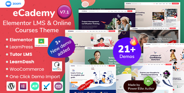 eCademy - Education LMS & Online Coaching Courses WordPress Theme